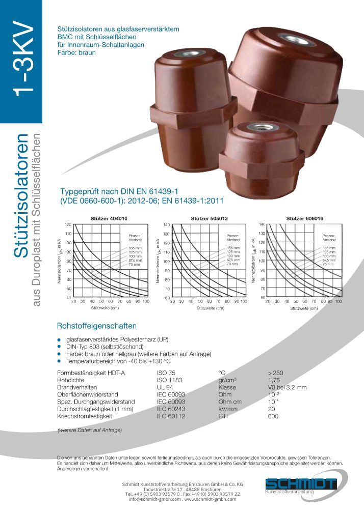 Produktkatalog Stützisolatoren aus Duroplast Produktkatalog Stützisolatoren aus Duroplast
