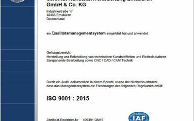 ISO 9001:2015 – erfolgreiches Audit – Verlängerung bis 2024