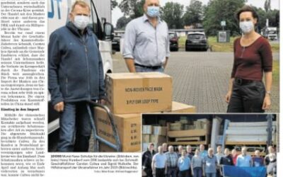 Lingener Tagespost 10.06.2020: 10.000 Stück Mund-Nasen-Schutze fürs DRK Elbergen