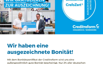 Neues Bonitätszertifikat durch die Creditreform